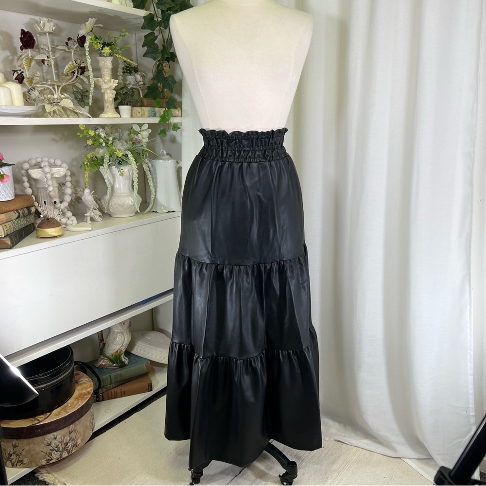 Anthropologie The Somerset Maxi Skirt: Faux Leather Edition